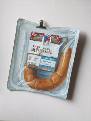 „Stadtwurstring, 2,79 €“ , Öl auf ausgeschnittener Leinwand, 34 x 40 cm, 2021