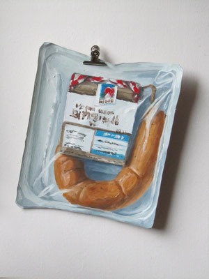 „Stadtwurstring, 2,79 €“ , Öl auf ausgeschnittener Leinwand, 34 x 40 cm, 2021