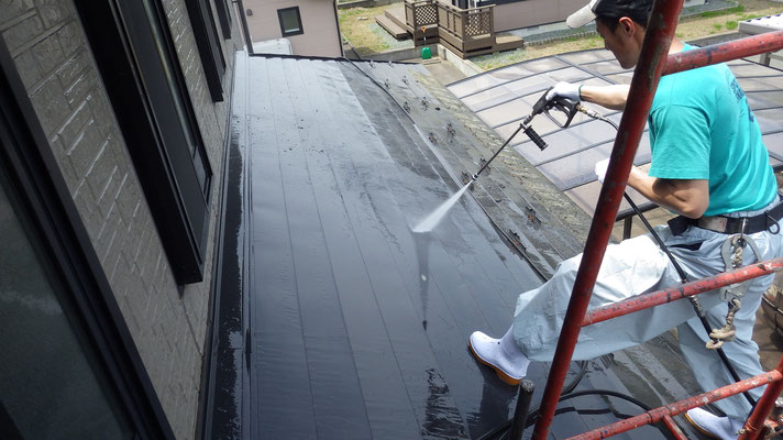 雫石、屋根塗り替え