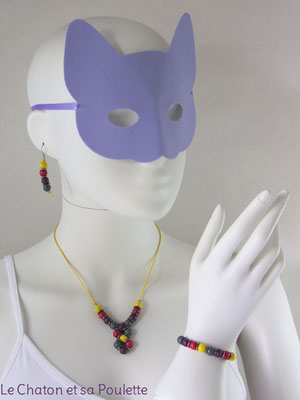 Parure Sensation 1005 - boucles d'oreille Sensation 18, collier Sensation 16 et bracelet Sensation 17 - Le Chaton et sa Poulette