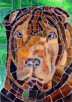 Bubba - made with stained glass, 5x7"