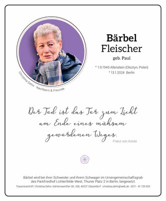 Individuelle Traueranzeige mit Spruch in Handschrift und Foto