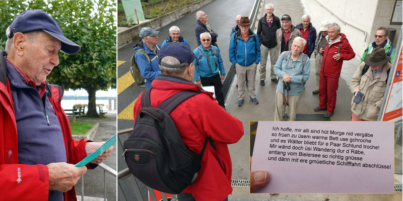 Twann Bhf: Wanderleiter Delta / Vierzeiler / Zuhörer