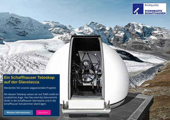 Diavolezza, Homepage Sternwarte