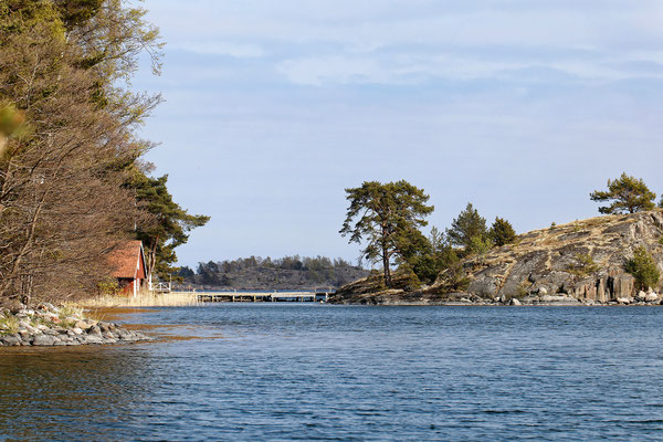 Eine kleine Meeresbucht im Naturreservat Hulöhamn-Vindåsen.
