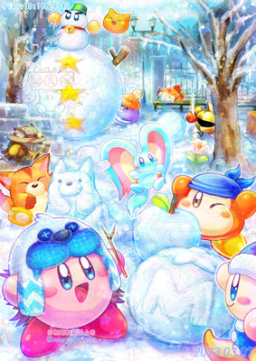 みんなで雪のオブジェ作り　2023年