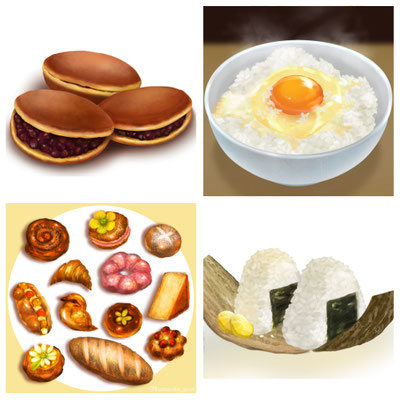 2020年12月　食べ物イラストまとめ