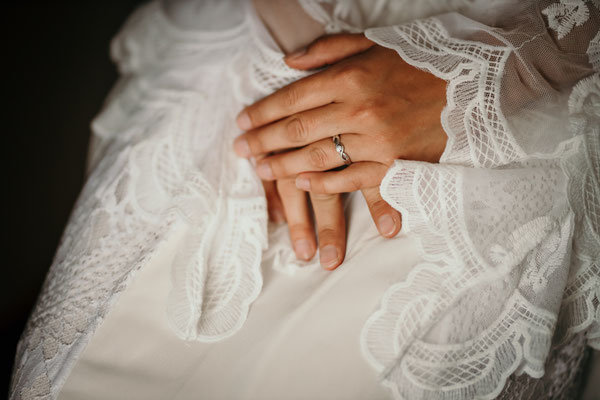 Braut Detailfotografie Hochzeit Boho Vintage