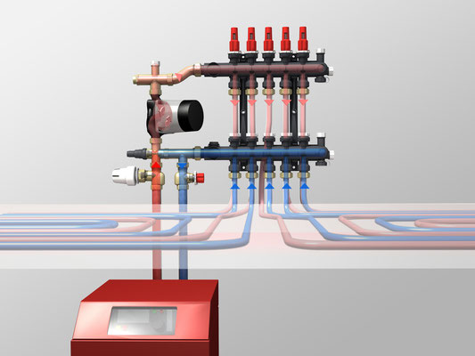 "inside floor heating" explanation motif for Uponor