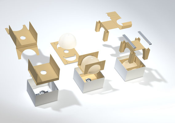 concept: light and stable packaging for a special lamp