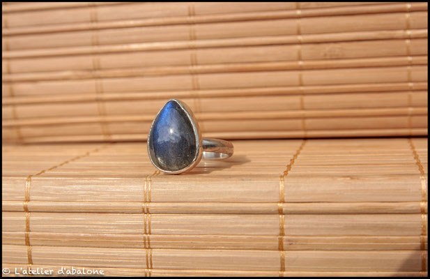 118.Bague Labradorite goutte simple, Argent 925, 59 euros