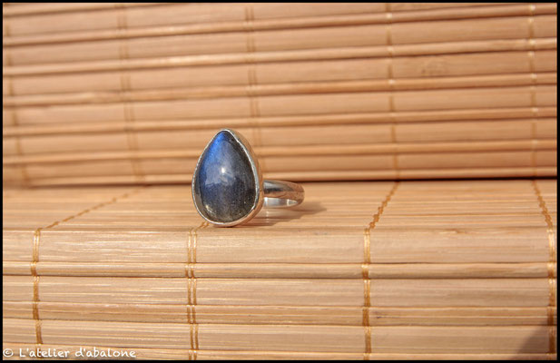 118.Bague Labradorite goutte simple, Argent 925, 59 euros