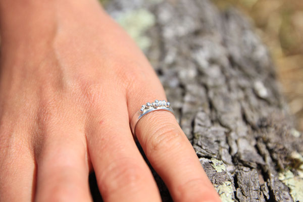 14. Bague boule argent soudés, Argent massif, 39 euros