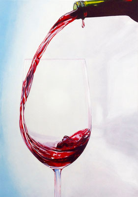 'Le vin rouge', Acryl auf Leinwand, 70 x 50 cm