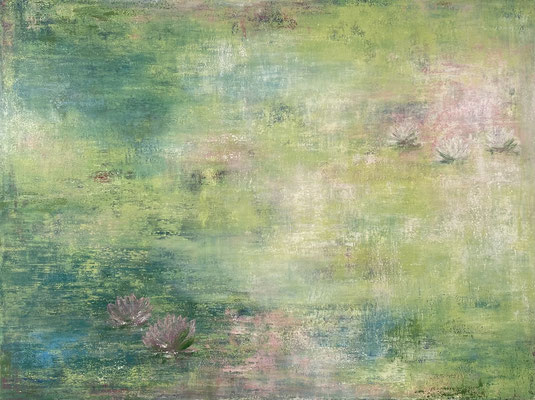 'Lac de rêve', Lack auf Leinwand, 120 x 160 cm