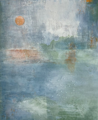 'Lac en soleil', Mischtechnik auf LW, 110 cm x 90 cm