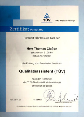 Tüv geprüft Meisterbetrieb Thomas Classen Metallbau Gmbh