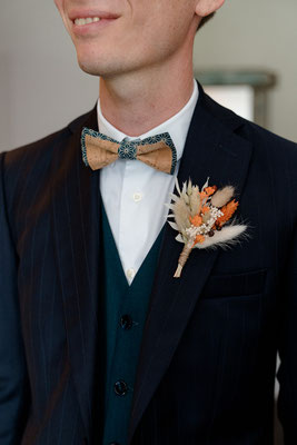 Ros Arum_mariage fleurs séchées champêtre_boutonnière marié_fleuriste mariage rumilly