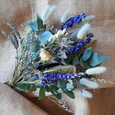 Ros Arum_bouquet de fleurs séchées_ton bleu