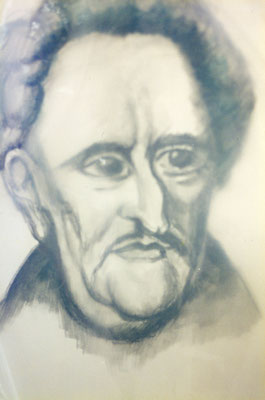 Gustave Planche (Ähnlichkeit), o.J.  (frühe 1990er Jahre) Graphitstift, Papier; digitalisiert 2013; Druck bis 70 x 100 cm möglich