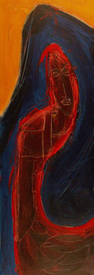 Autoportrait déconfit - 30 x 90 - Acrylique sur toile - 2006 