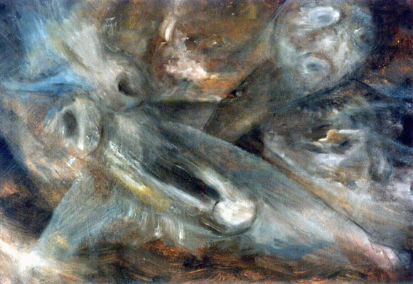 Lamentations - 50 x 35 - Huile sur carton - 1985 