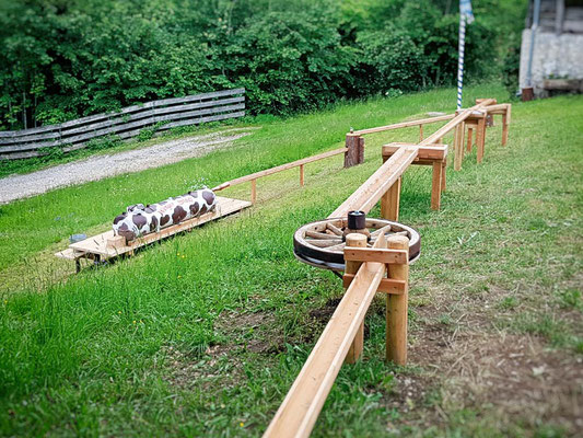 Die neu erbaute Kugelbahn am Wenger Stadl