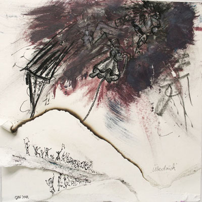 "Überdruck", 20 x 20 cm, Mischtechnik auf Papier, 2011