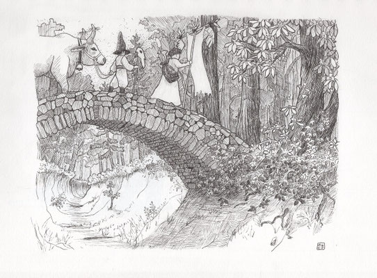 Crossing the Holloway, Fineliner on paper, 20 x 29.5 cm, 150 euro