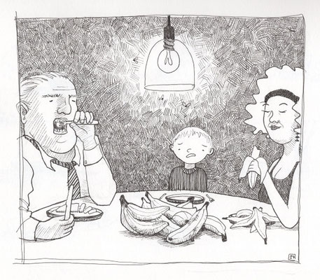 We're having bananas again, Fineliner on paper, 100 euro