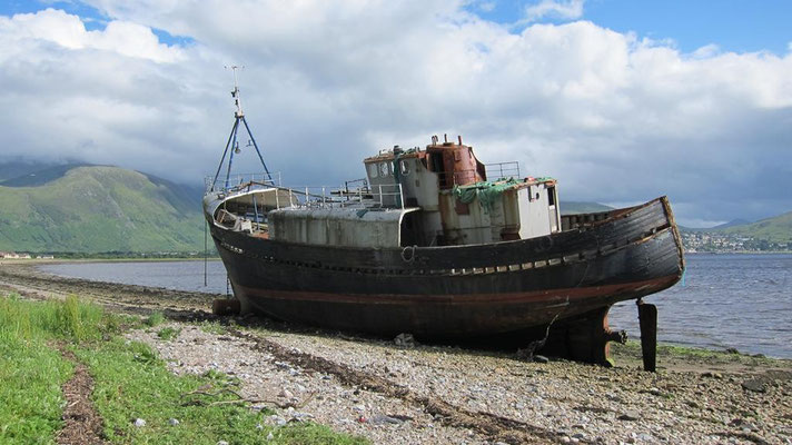 Schiffswrack in Schottland