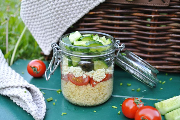 Couscous-Salat mit Tomaten - griechisch
