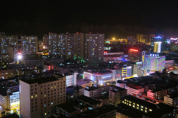 Xining de nuit depuis le 32ème étage