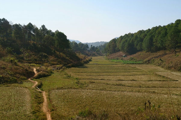 Début du treck entre Kalaw et le lac Inle