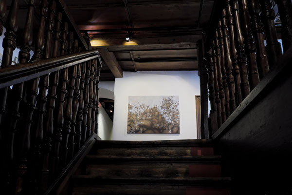Treppe hoch zu der Galerie.  Anna Kiiskinen
