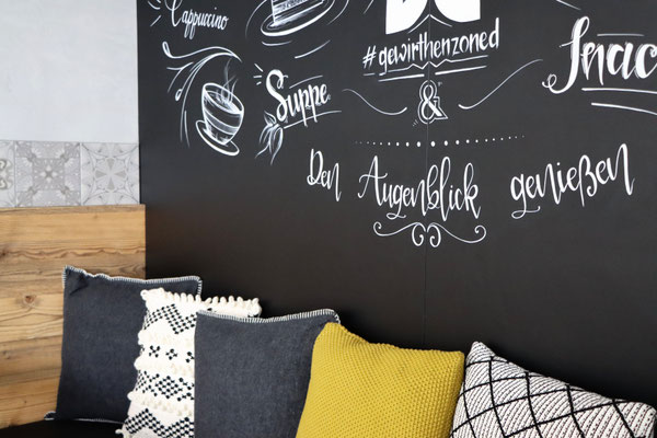 Tafelwandmalerei Bäckerei Wirthensohn, 2x3 Meter,  Kreidemarker 