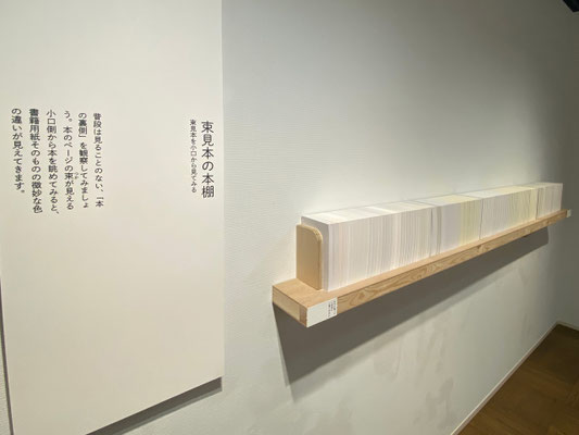 束見本。同じページ数でも厚みが異なることや用紙の色の違いがよくわかる
