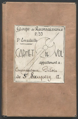 Couverture du carnet de Vol de Saint Exupéry