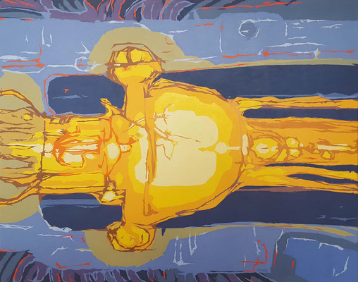 Jellyfish, Acrylic on canvas 105 x 130 cm