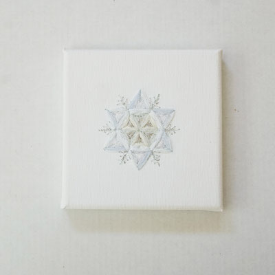 「snow flake」10×10cm、刺繍