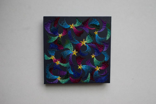 「star」、20×20cm、刺繍、アクリル