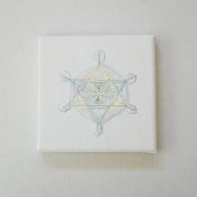 「snow flake」10×10cm、刺繍