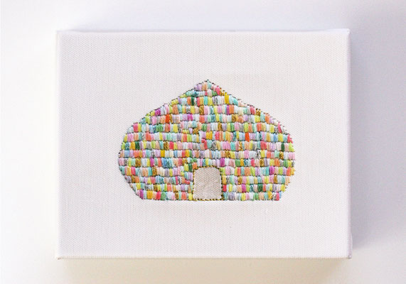   「the church4」　F0キャンバス、刺繍、アクリル、メディウム
