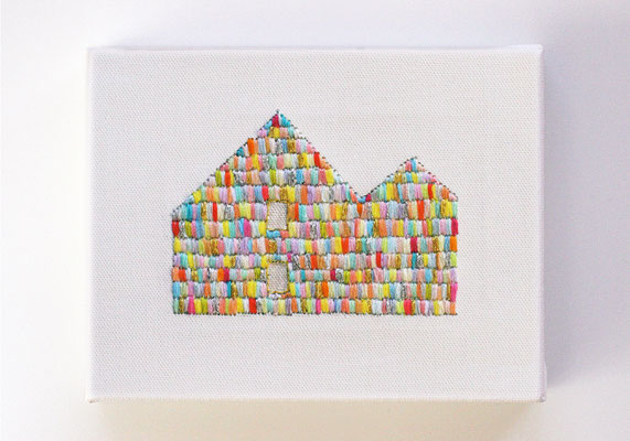   「church1」　F0キャンバス、刺繍、アクリル、メディウム