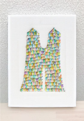 「church2」　F0キャンバス、刺繍、アクリル、メディウム