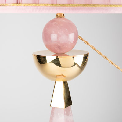 AIKO I ROSE QUARTZ LAMP BY ALEXANDRE VOSSION