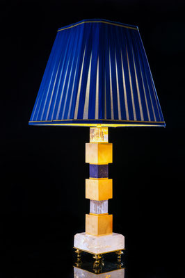 ROCK CRYSTAL AND LAPIS LAZULI LAMPS BY ALEXANDRE VOSSION