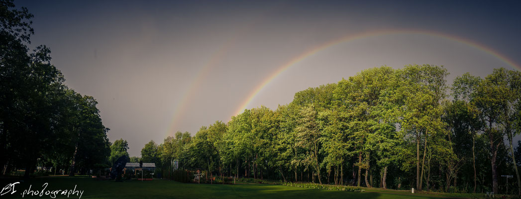 doppelter Regenbogen über dem Gelände der LGA (14.9.17)