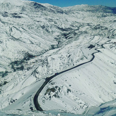Nieve en el Atlas, rumbo al Sahara