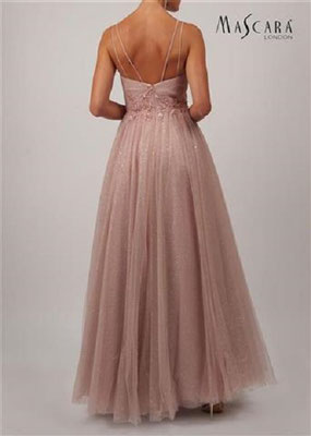Abendmode Abiballkleid Festmode Glitzerkleid aus Tüll hinten